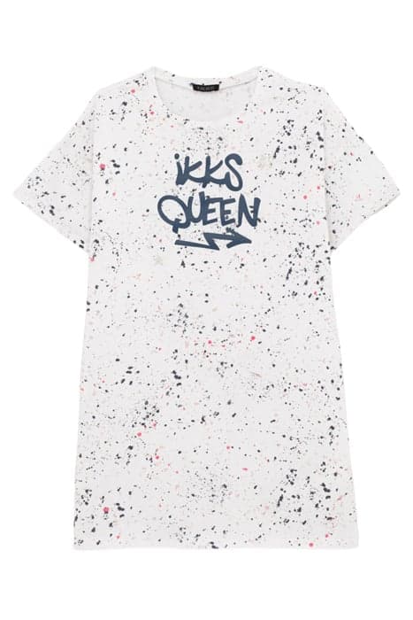 GIRLS’ WHITE T-SHIRT DRESS WITH TACHIST PRINT WHITE by IKKS