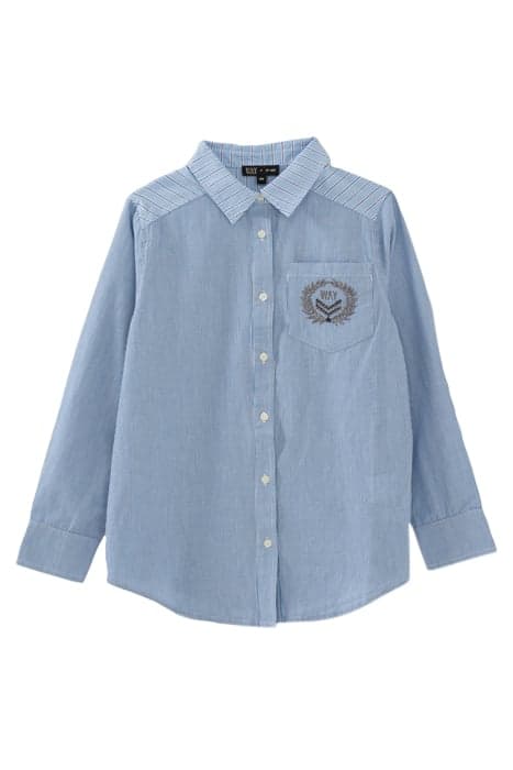 GIRLS’ LIGHT BLUE SHIRT WITH CONTRASTING STRIPES LIGHT BLUE by IKKS