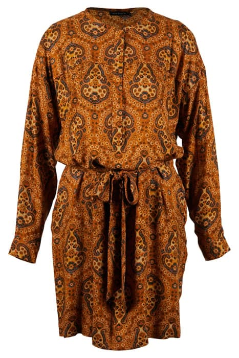 DRESS LS FANCY TOPPART BROWN by River Woods