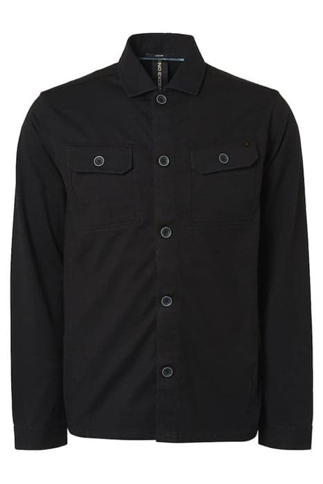 OVERSHIRT BUTTON CLOSURE STRETCH SWEAT BLACK by No Excess