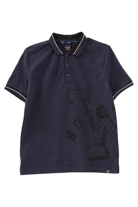 BOYS’ NAVY POLO SHIRT WITH BLACK SIDE MARKING NAVY by IKKS