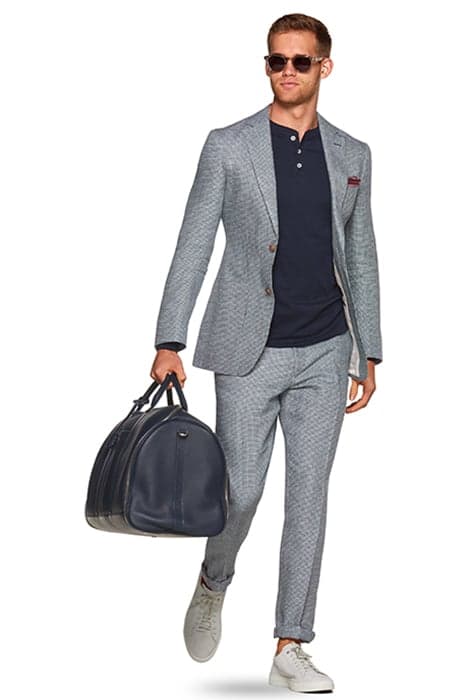 LIGHT BLUE HOUNDSTOOTH HAVANA SUIT by Suitsupply