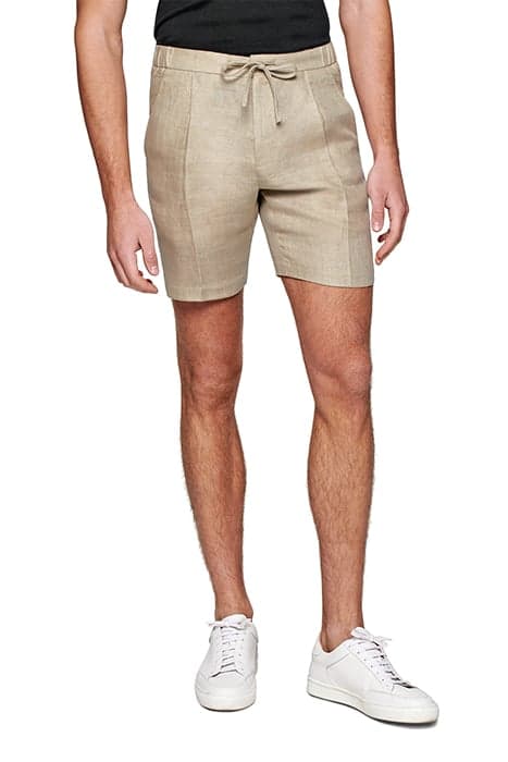 LIGHT BROWN HERRINGBONE DRAWSTRING AMES SHORTS by Suitsupply