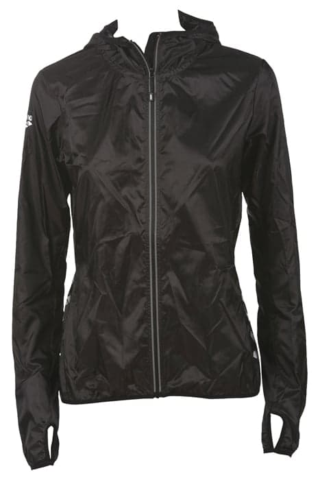 W RUN WINDBREAKER BLACK by Arena