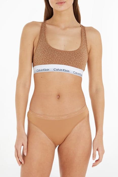 UNLINED BRALETTE MINI ANIMAL PRINT_SANDALWOOD by Calvin Klein