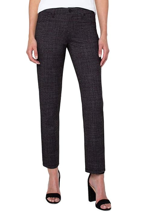 MADONNA SLIM BLACK / MAROON CROSSHATCH by Liverpool