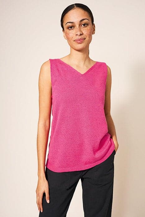 DAISY KNITTED VEST BRT PINK by White Stuff