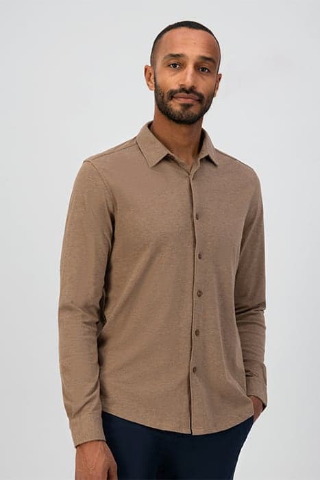 SHIRT MELANGE PIQUE DESERT BROWN by Dstrezzed