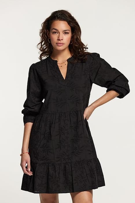 LADIES TULUM DRESS BRODERIE ANGLAISE BLACK by Shiwi