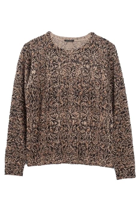 BROWN ARABESQUE PRINT FINE KNIT SWEATER by IKKS