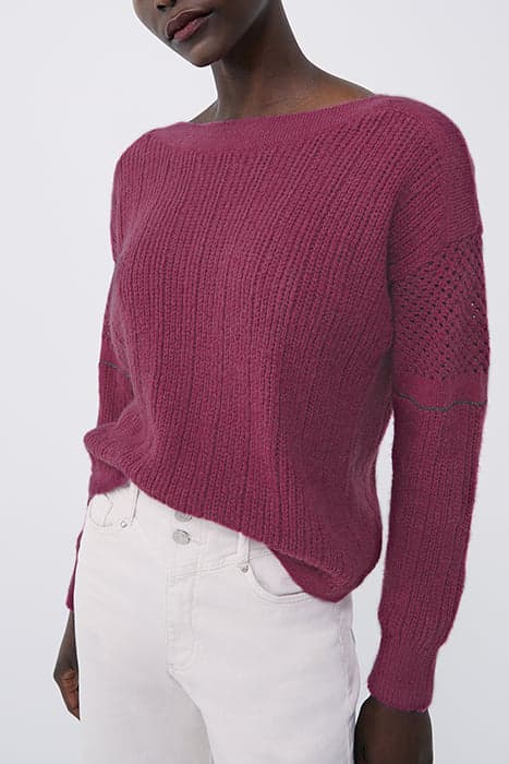 PURPLE KNIT SWEATER WITH STITCH DETAIL AND CHAINS by IKKS