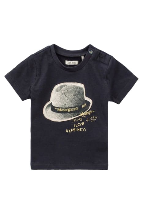 BABY BOYS’ NAVY ORGANIC COTTON T-SHIRT WITH HAT by IKKS