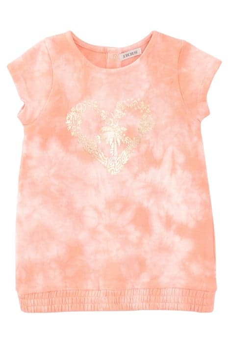 BABY GIRLS’ PEACH TIE-DYE PRINT SWEATSHIRT FABRIC DRESS by IKKS