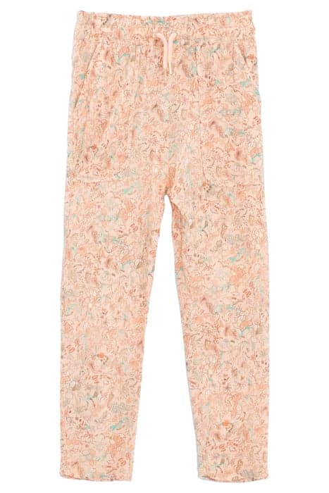 GIRLS’ PEACH FLORAL PRINT LENZING™ ECOVERO™ VISCOSE TROUSERS by IKKS