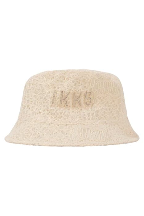 GIRLS’ ECRU LACE SUNHAT WITH EMBROIDERED IKKS LETTERS by IKKS