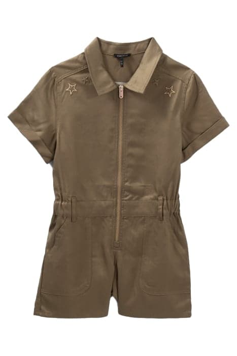 GIRLS’ KHAKI LENZING™ TENCEL LYOCELL™PLAYSUIT WITH EMBROIDER by IKKS