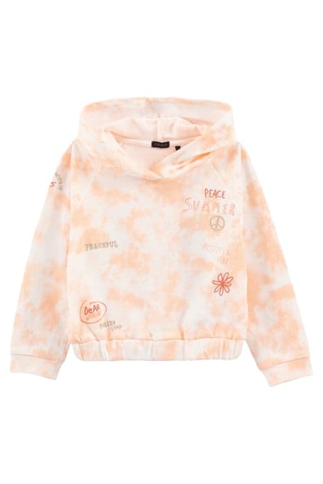 GIRLS’ ORANGEY EMBROIDERED TIE-DYE PRINT HOODIE by IKKS