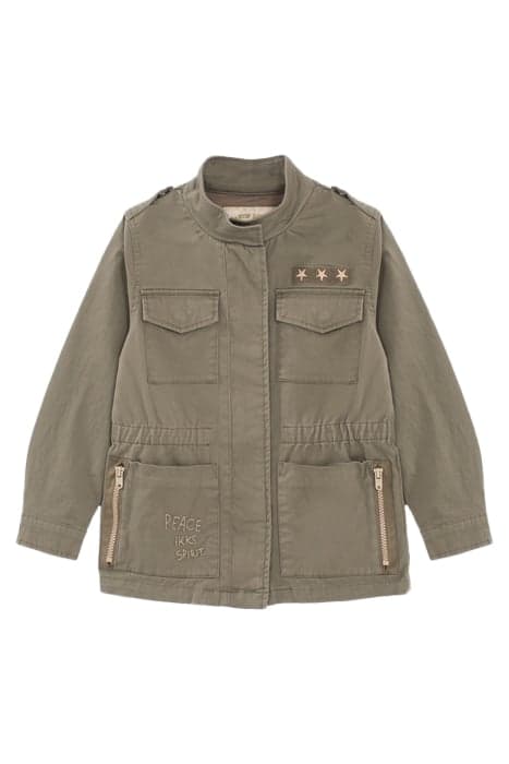 GIRLS' KHAKI SAFARI JACKET WITH XL EMBROIDERED BACK by IKKS