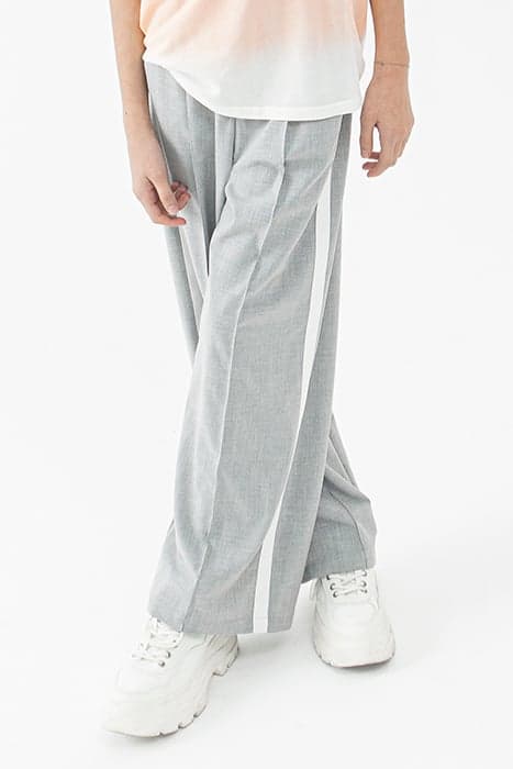 GIRLS’ GREY WIDE LEG TROUSERS WITH WHITE SIDE BANDS by IKKS