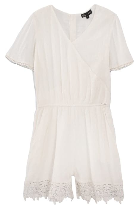 GIRLS' ECRU LACE-EDGED ECOVERO® PLAYSUIT by IKKS