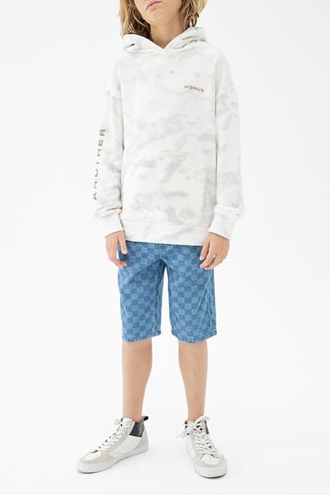 BOYS’ BLUE DENIM CHECKERBOARD MOTIF RELAXED BERMUDAS by IKKS