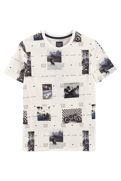 BOYS’ WHITE ORGANIC COTTON T-SHIRT WITH MOTORBIKE PHOTOS by IKKS