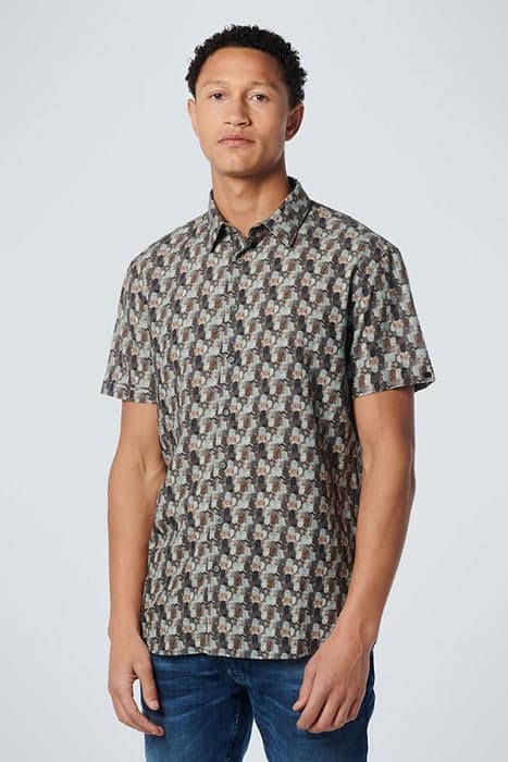 SHIRT SHORT SLEEVE ALLOVER PRINTED LIGHT AQUA by No Excess