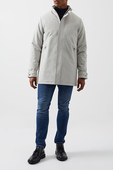 FUNNEL NECK MAC COAT STONE by French Connection