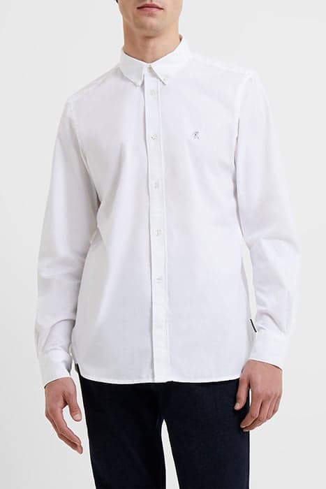 OXFORD LOGO LONG SLEEVE SHIRT WHITE/DARK NAVY by French Connection