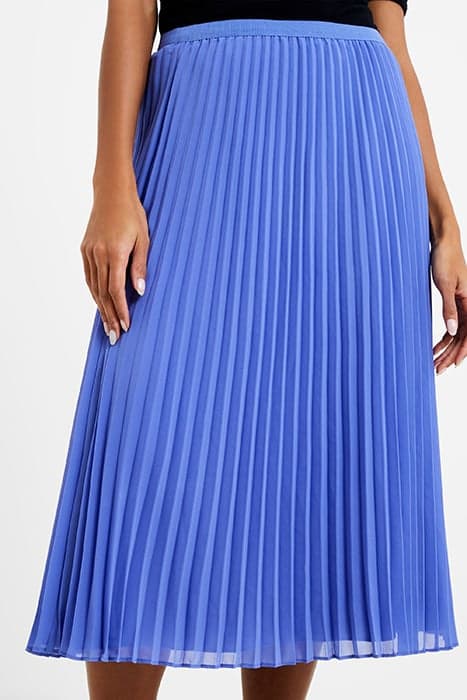 PLEATED SOLID MIDI SKIRT BAJA BLUE by French Connection