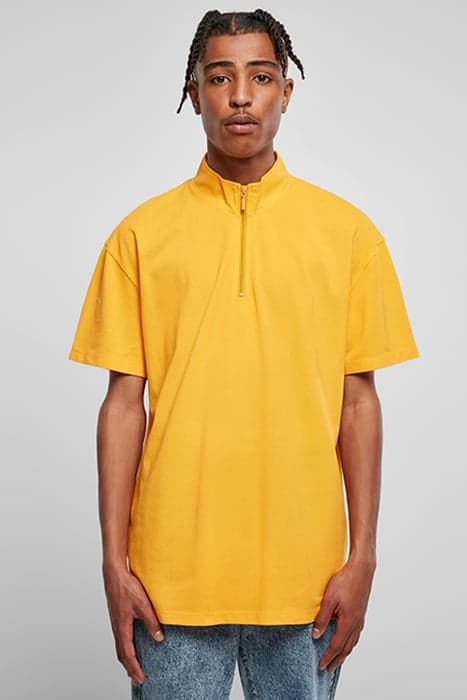 BOXY ZIP PIQUE TEE MAGICMANGO by Urban Classics