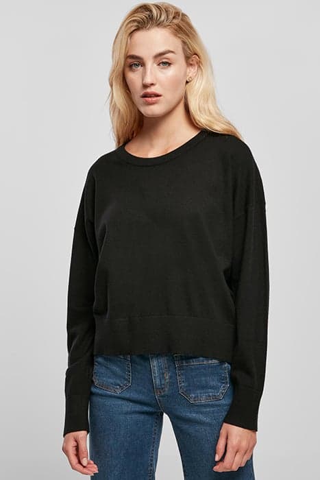 LADIES ECO VISCOSE OVERSIZED BASIC SWEATER BLACK by Urban Classics