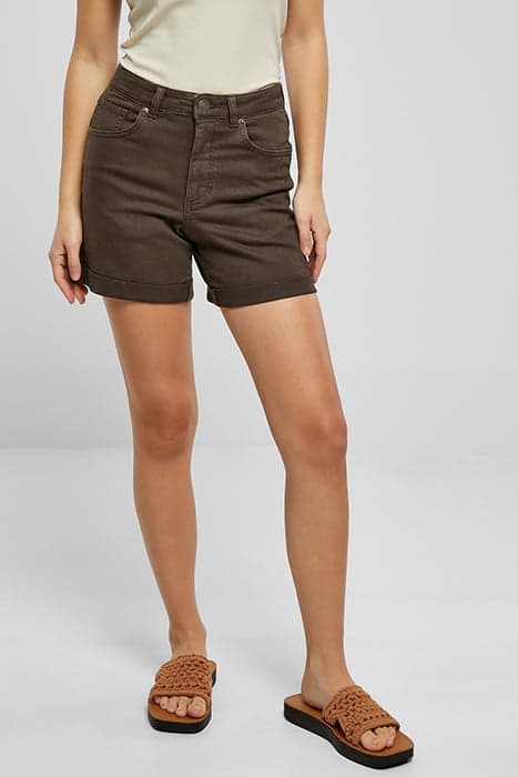 LADIES COLORED STRECH DENIM SHORTS BROWN by Urban Classics