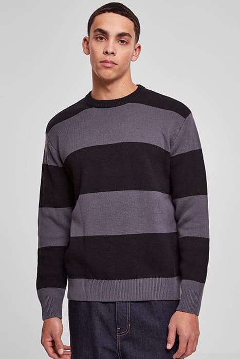 HEAVY OVERSIZED STRIPED SWEATSHIRT BLACK/DARKSHADOW by Urban Classics