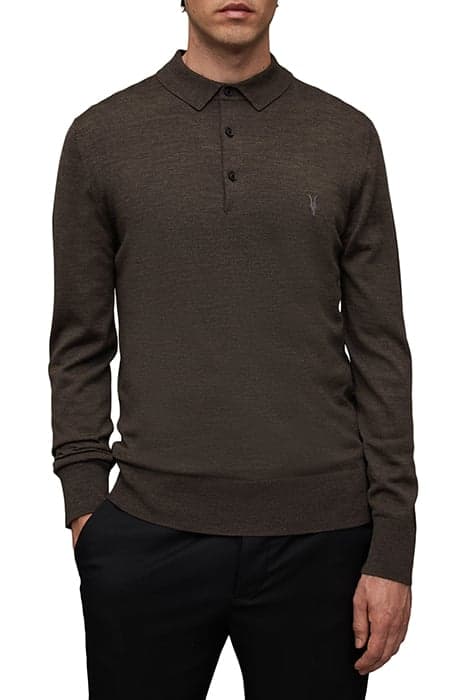 MODE MERINO LS POLO RYE GRASS GREEN ML by AllSaints