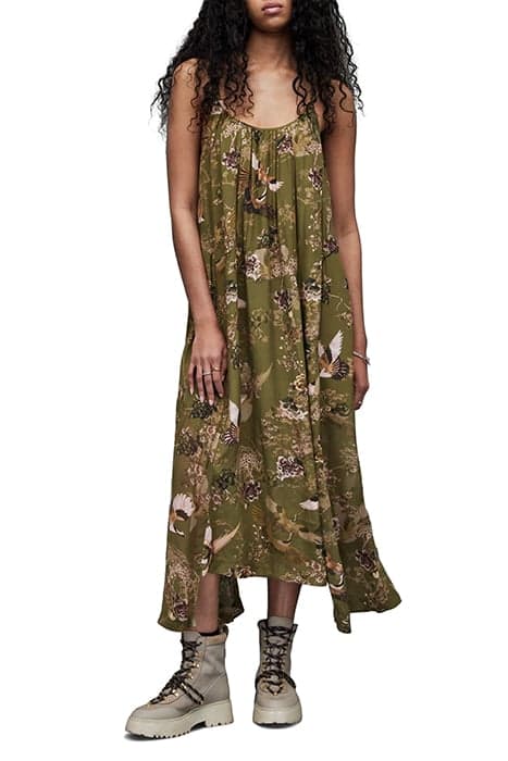 AREENA PEGGY DRESS KHAKI GREEN by AllSaints