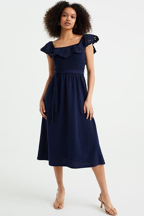 DRESS MIDI DARK BLUE by WE Fashion