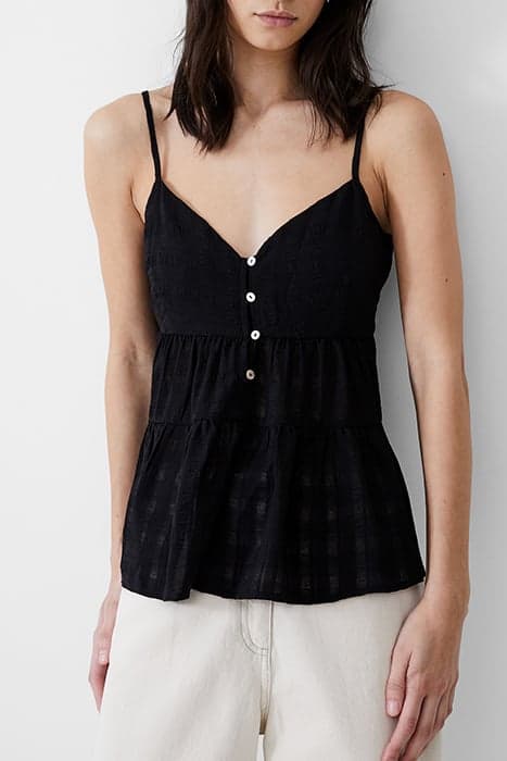 STRAPPY PANELLED CAMI TOP BLACK by French Connection