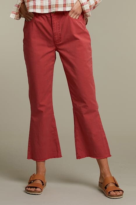 RED CROPPED BOOTCUT PANTS by River Woods