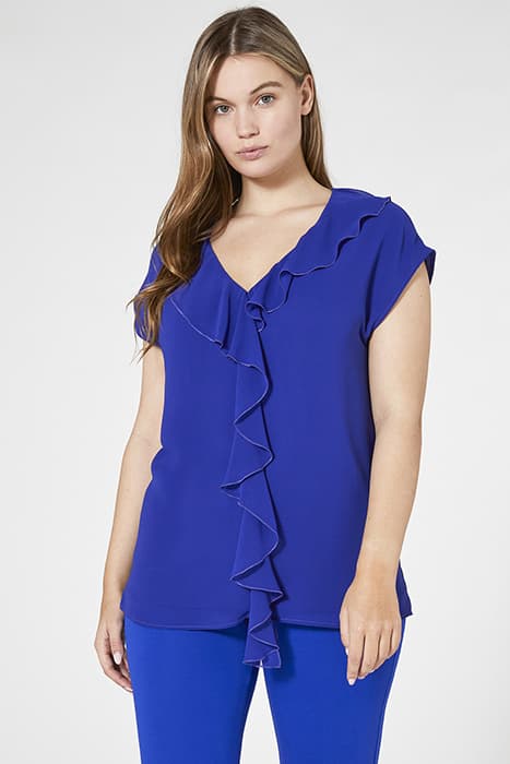 SHORT-SLEEVED BLOUSE WITH JABOT LIGHT BLUE by Elena Mirò