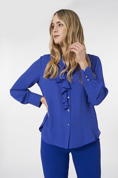 VISCOSE SHIRT WITH JABOT LIGHT BLUE by Elena Mirò