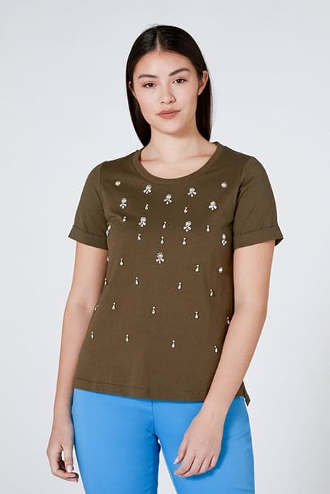 EMBROIDERED T-SHIRT GREEN by Elena Mirò