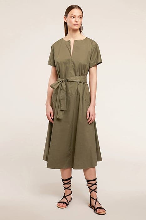 SUMMER DRESS WITH COTTON BELT GREEN by Motivi