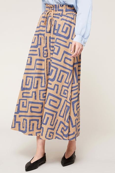 GEOMETRICAL PATTERNED MIDI CIRCLE SKIRT BEIGE by Motivi