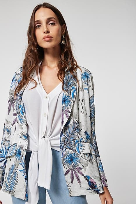 BAMBULA PRINT FACRE JACKET BLUE by OKY