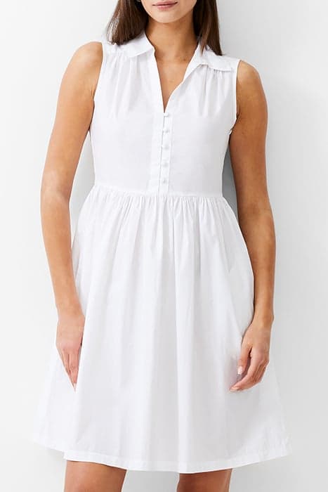 SLEEVELESS SMOCK DRESS KNEE WHITE by French Connection