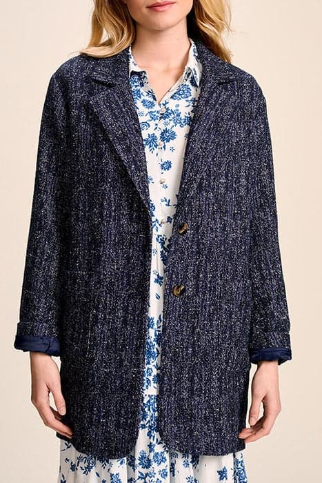 DYPTIQUE - GENTIAN BLUE FANCY WOOL JACKET by ONE STEP