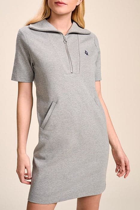 RUIYA - GREY SWEATER DRESS WITH TRUCKER COLLAR by ONE STEP