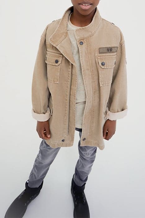 BOYS’ LIGHT KHAKI TERRA® DENIM SAFARI JACKET, P&L BACK by IKKS