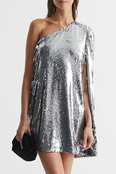 EVA-ONE SHOULDER SEQUIN C SILVER by Reiss